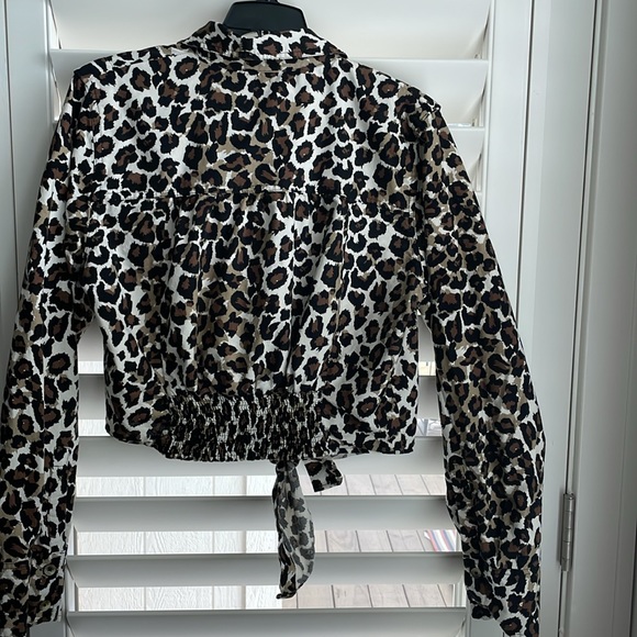 Free People women’s cotton leopard cropped long sleeve top EUC - Picture 6 of 8